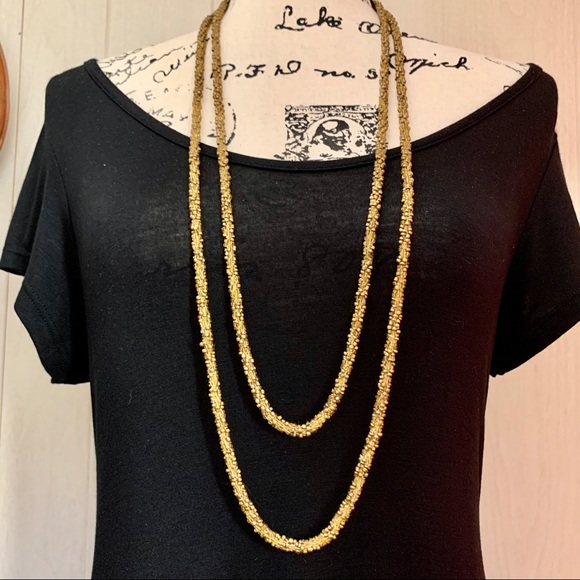 Chico's Jewelry - Chico’s Gold Weaved Glass Seed Bead Necklace
